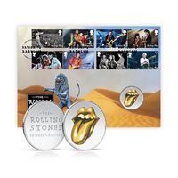 Great Britain 2022 The Rolling Stones Bridges to Babylon Tour Stamp & Medallion Cover