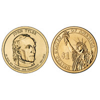 USA 2009 John Tyler Presidential Dollar $1 UNC