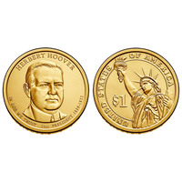 USA 2014 Herbert Hoover Presidential Dollar $1 UNC