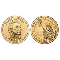 USA 2008 James Monroe Presidential Dollar $1 UNC