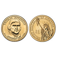 USA 2007 Thomas Jefferson Presidential Dollar $1 UNC