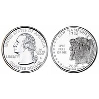 USA 2000 New Hampshire State Quarter UNC