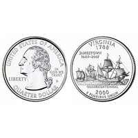 USA 2000 Virginia State Quarter UNC