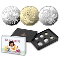 Australia 2022 Baby Proof 6-Coin Set W/ 3 Unique New Designs for $2 50c 10c Coins