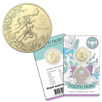 Australia 2022 Tooth Fairy $2 Two Dollars AlBr UNC Coin Carded