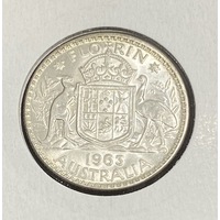 Australia 1963 Florin aUNC Coin in 2x2 Holder