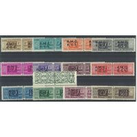 Trieste Zone A A.M.G.1947/8 Parcel Post Pairs Wheel WMK Set 12 Stamps MH (4-31)