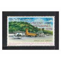 St. Vincent 1979 Opening of Air Service Opt Stamp W/ WMK Variety SG802w MUH 4-7