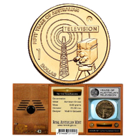Australia 2006 50 Years of Television $1 UNC Coin "TV" Mintmark
