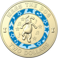 Australia 2021 The Wiggles - Wags The Dog-  $2 Coloured Coin UNC Loose