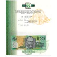 Australia 1997 $100 Deluxe NPA Folder Low Numbered UNC 