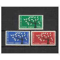 Cyprus: 1963 Europa (Tree) Set 3 Stamps SG 224/26 MUH #EU155