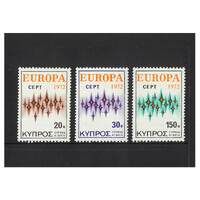Cyprus: 1972 Europa Set 3 Stamps SG 387/89 MUH #EU155