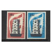 Netherlands: 1956 Europa Set 2 Stamps Scott 368/69 MLH #EU155