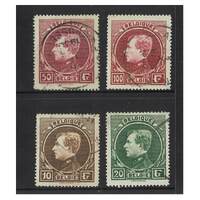Belgium: 1929 King Albert p14 Set of 4 Stamps TO 100f Scott 212/15 FU #EU156