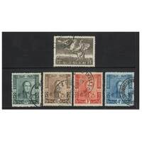Belgium: 1949 Stamp Anniversary Set of 5 Stamps Scott 386/89 C12 FU #EU156