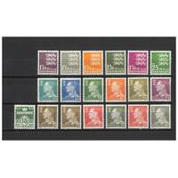 Denmark: 1961-1965 Numeral, Seal, Frederik IX Set 0f 19 Stamps Scott 382/400 MUH #EU163