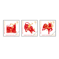 Christmas Island 2021 Year of The Ox Set of 3 Stamps MUH