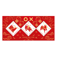 Christmas Island 2021 Year of The Ox Mini Sheet of 3 Stamps MUH