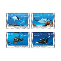 Cocos (Keeling) Islands 2021 Reef Manta Ray Set of 4 Stamps MUH
