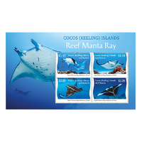 Cocos (Keeling) Islands 2021 Reef Manta Ray Mini Sheet of 4 Stamps MUH