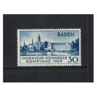 French Zone - Baden: 1949 30pf Congress Type II Single Stamp Michel 46II MLH #EU171
