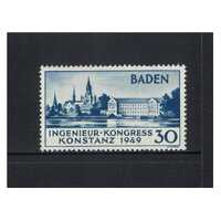 French Zone - Baden: 1949 30pf Congress Type I Single Stamp Michel 46I MLH #EU171