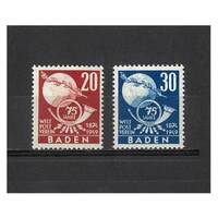 French Zone - Baden: 1949 UPU Set of 2 Stamps Scott 5N45/46 MLH #EU171