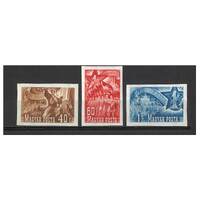 Hungary: 1951 Labor Day Set of 3 Stamps "IMPERF" Scott 935/37 MUH #EU175