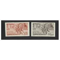 Poland: 1952 Anniversary Russian Revolt "IMPERF" Set of 2 Stamps Michel 779B/80B MUH #EU179