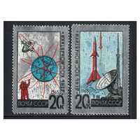 Russia: 1965 Cosmonauts Day Aluminium Foil Fair Set of 2 stamps Michel 3042/43 MUH #EU186