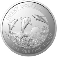 Australia 2022 Dolphin Series - Dusky Dolphin - $1 1oz Silver Investment Coin