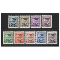 Montenegro: 1942 "LIRE" OPTS On Yugoslavia In Black Set of 9 Stamps Michel 35b/43b MUH #EU187