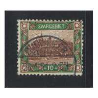 Saar: 1921 10m President's Residence Single Stamp Michel 68 FU #EU188