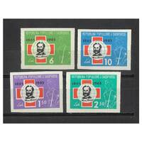 Albania: 1963 Red Gross Set of 4 Stamps "IMPERF" Michel 721/24 MUH #EU189