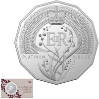 Australia 2022 Platinum Jubilee of HM QEII 50c CuNi UNC Coin Carded