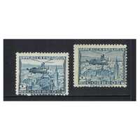 Spain: 1935-1938 2p Autogiro Types I&II Set of 2 Stamps Michel 641 1a, 11a MLH #EU192