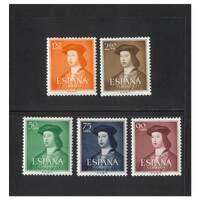 Spain: 1952 Ferdinand Postage Set of 5 Stamps Michel 1003/07 MLH #EU192
