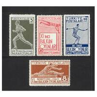 Turkey: 1940 Balkan Games Set of 4 Stamps Michel 1090/93 MUH #EU196