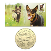 Australia 2022 Sheepdog Trials 150 Years Stamp & $1 UNC Coin Cover - PNC