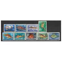 Yugoslavia: 1956 Sea Life Set of 9 Stamps Michel 795/803 MUH #EU199