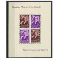 Belgium: 1937 Queen Elisabeth Fund 4 Stamps in Mini Sheet Michel BIK6 MLH #MS254
