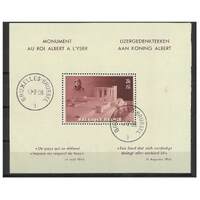 Belgium: 1938 King Albert Memorial Mini Sheet Michel BIK7 VFU #MS254