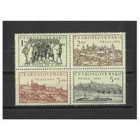 Czechoslovakia: 1950 Prague Views Block of 4 Stamps Michel 630/33 MUH #MS259
