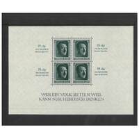 Germany: 1937 Hitler Mini Sheet Rouletted at Sides Scott B104 MUH #MS292