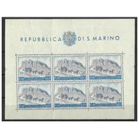 San Marino: 1949 UPU 100L Sheetlet/6 Stamps Michel 438 MLH #MS288