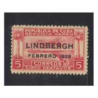 Cuba: 1928 5c Lindbergh OPT Single Stamp Scott C2 MLH #RW461