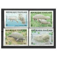Togo: 1984 WWF Endangered Mammals "IMPERF" Set of 4 Stamps Scott 1241/44 MUH #RW466