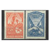 Argentina: 1935 President's Visit Set/2 Stamps Scott 416/17 MLH #RW483