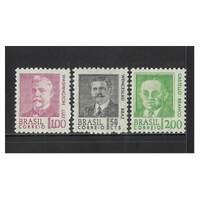 Brazil: 1968 Presidents 50c TO 2cr Set/3 Stamps Scott 1065/67 MUH #RW485